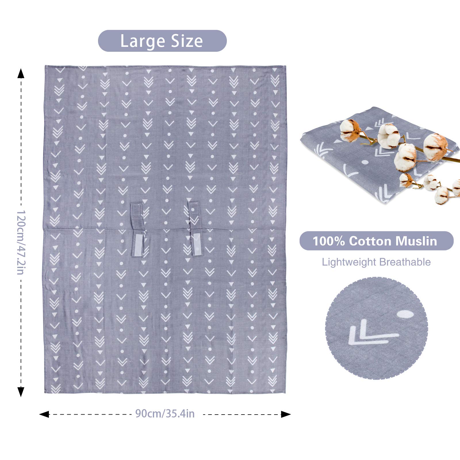 Metplus baby shower gift canopy Arrow print delivers stylish, multi-use coverage.