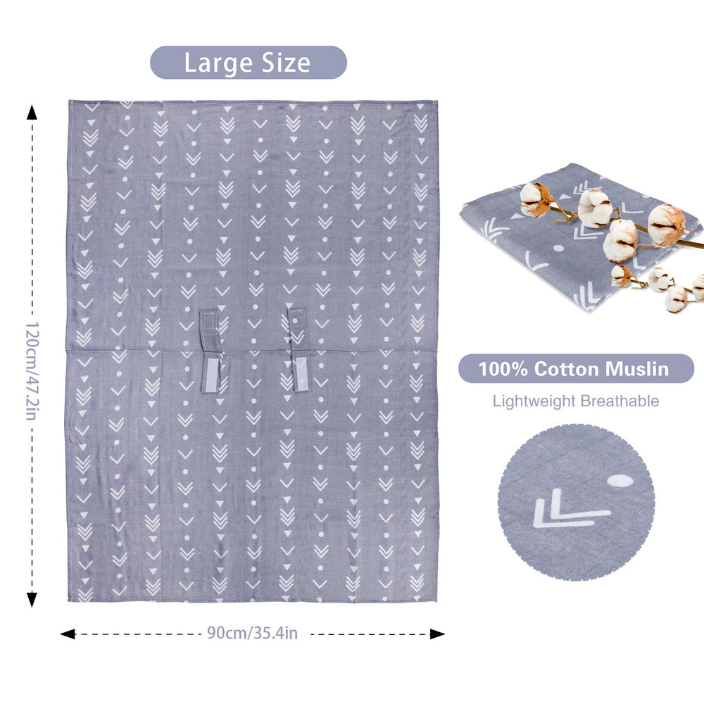 Metplus baby shower gift canopy Arrow print delivers stylish, multi-use coverage.