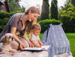 Metplus stroller cover Arrow design stays lightweight and folds compactly.