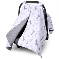 Metplus car seat cover with peekaboo opening for quick, discreet baby checks on the go.