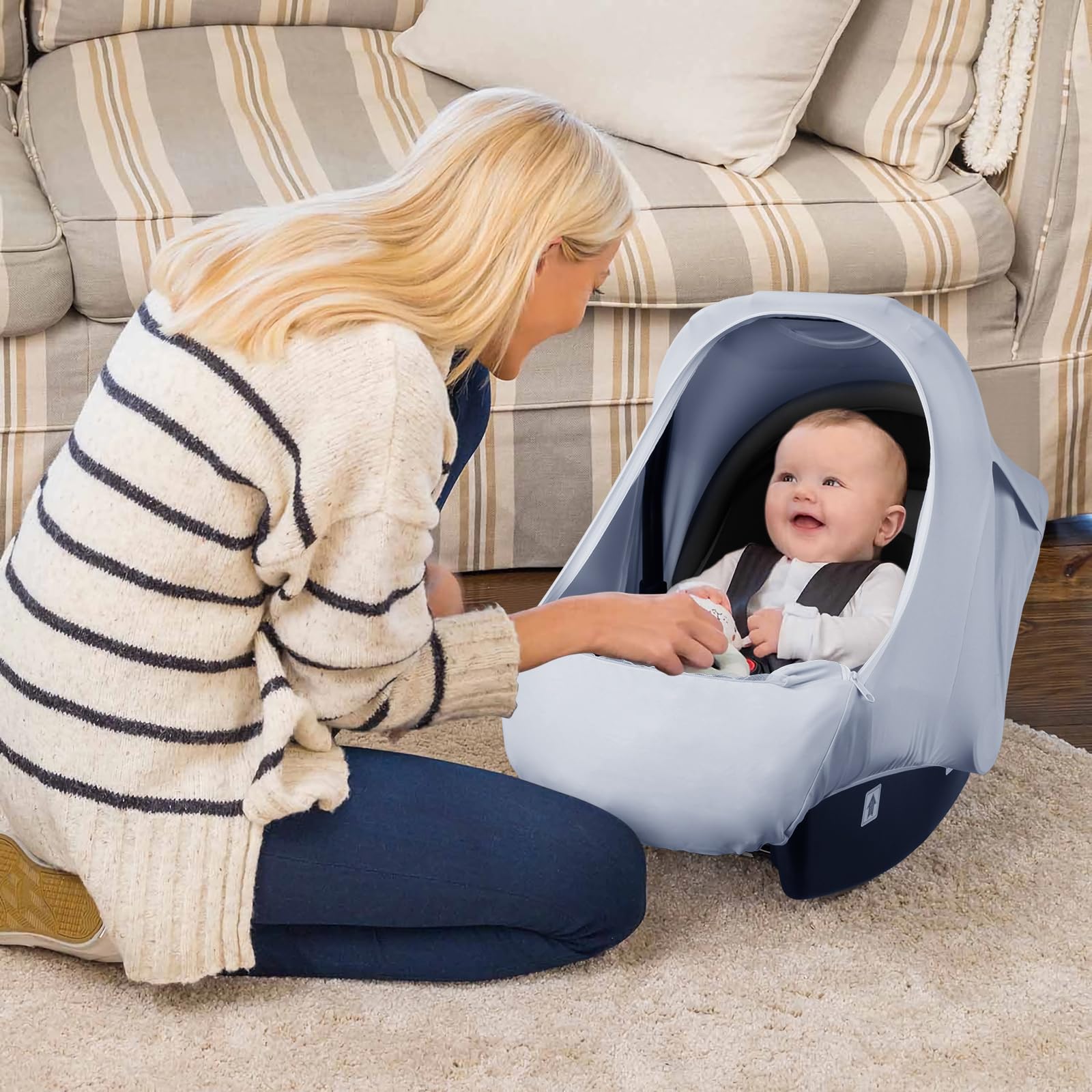 Metplus carseat canopy gift-ready packaging for new parents.