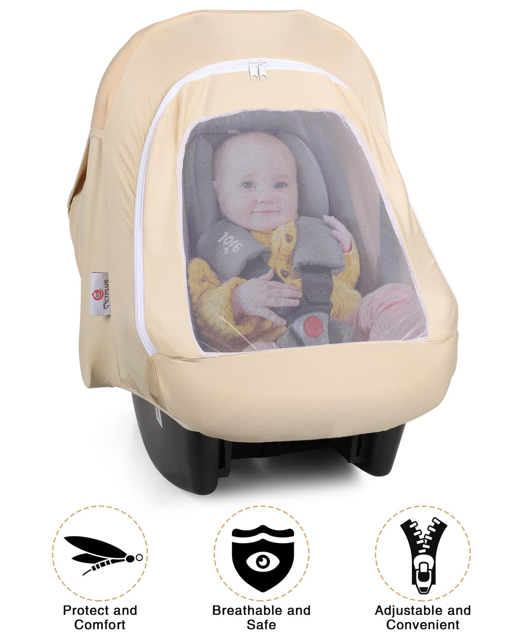 Metplus easy-access car seat cover simplifies diaper changes on the go