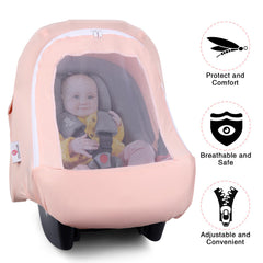 Metplus easy-access infant carrier cover for quick diaper changes on the go
