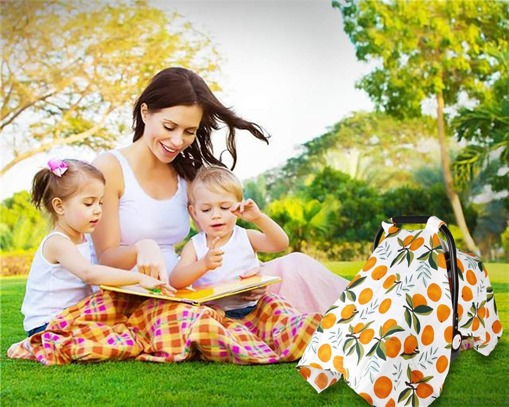 Metplus folded compact carrier cover ready to tuck into a diaper bag.