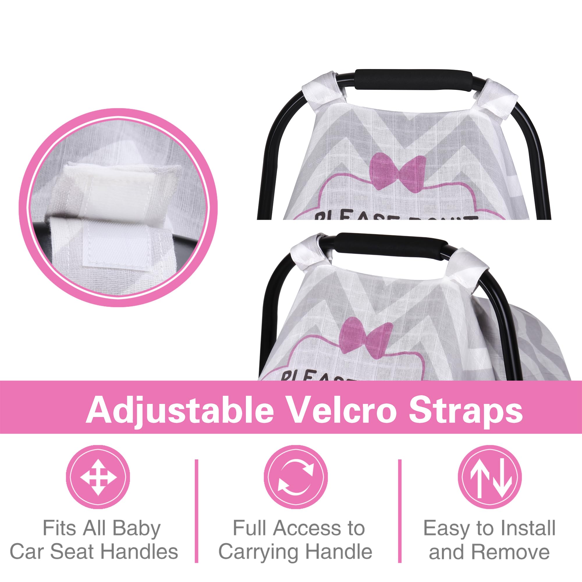 Metplus infant carrier cover features breathable fabric for airflow and comfort.