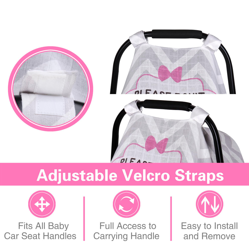 Metplus infant carrier cover features breathable fabric for airflow and comfort.
