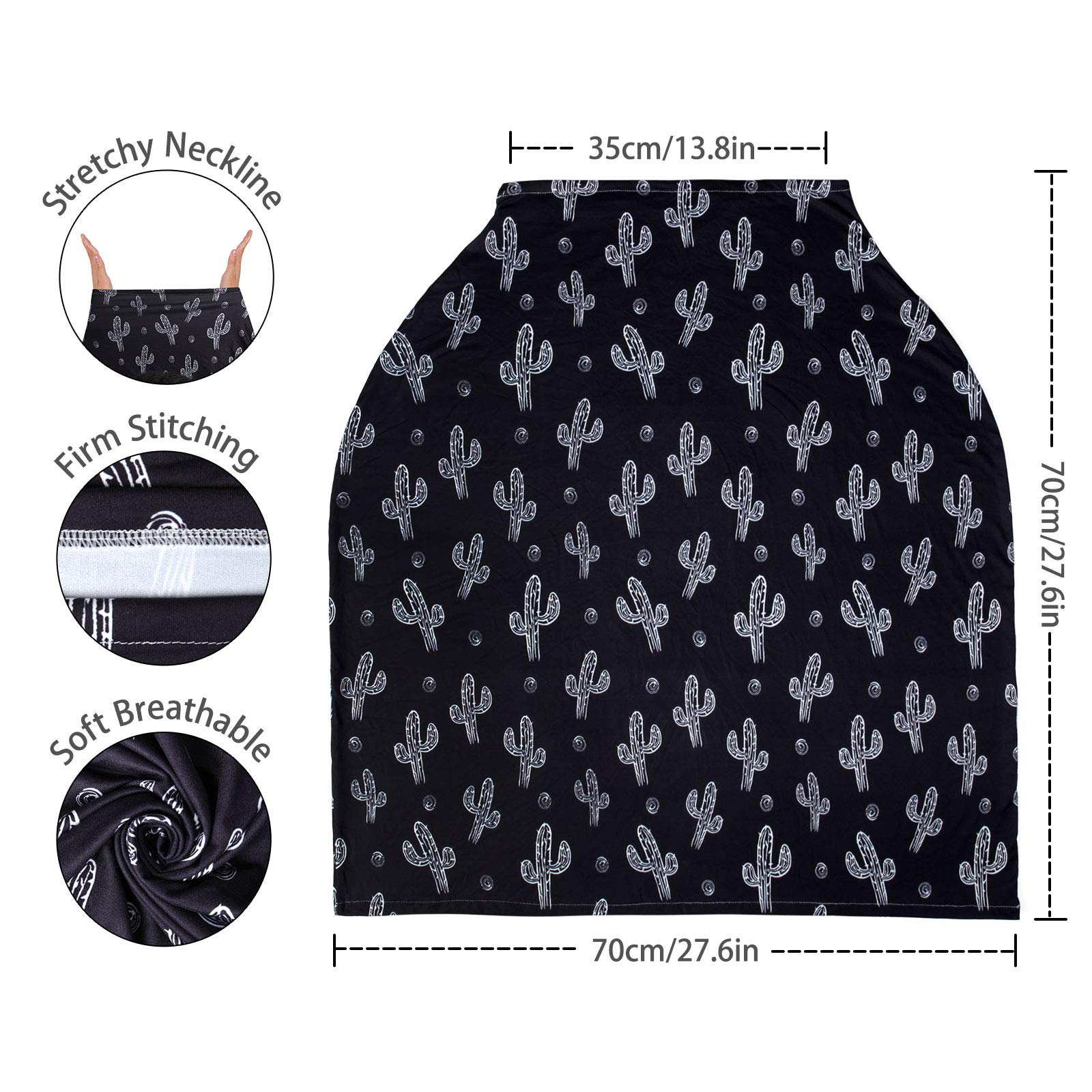 Metplus Infinity Scarf Black Cactus offers mom style with baby nearby.