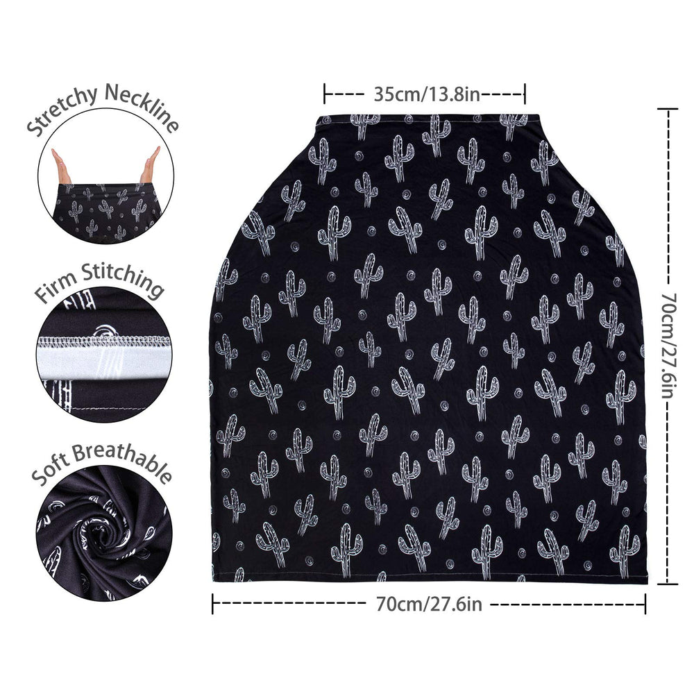 Metplus Infinity Scarf Black Cactus offers mom style with baby nearby.