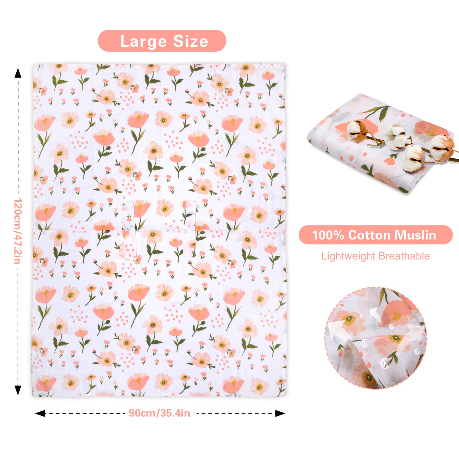 Metplus lightweight muslin stroller cover keeps baby cool and comfortable.
