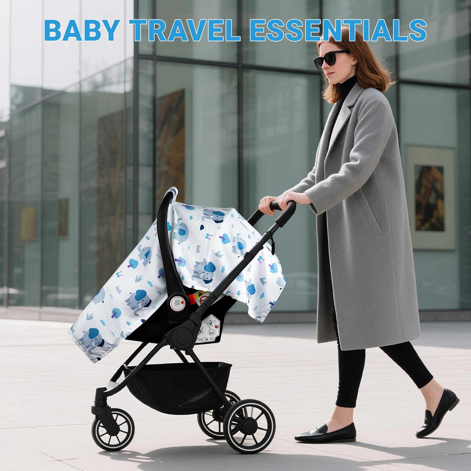 Metplus multi use cover doubles as nursing cover and stroller cover.
