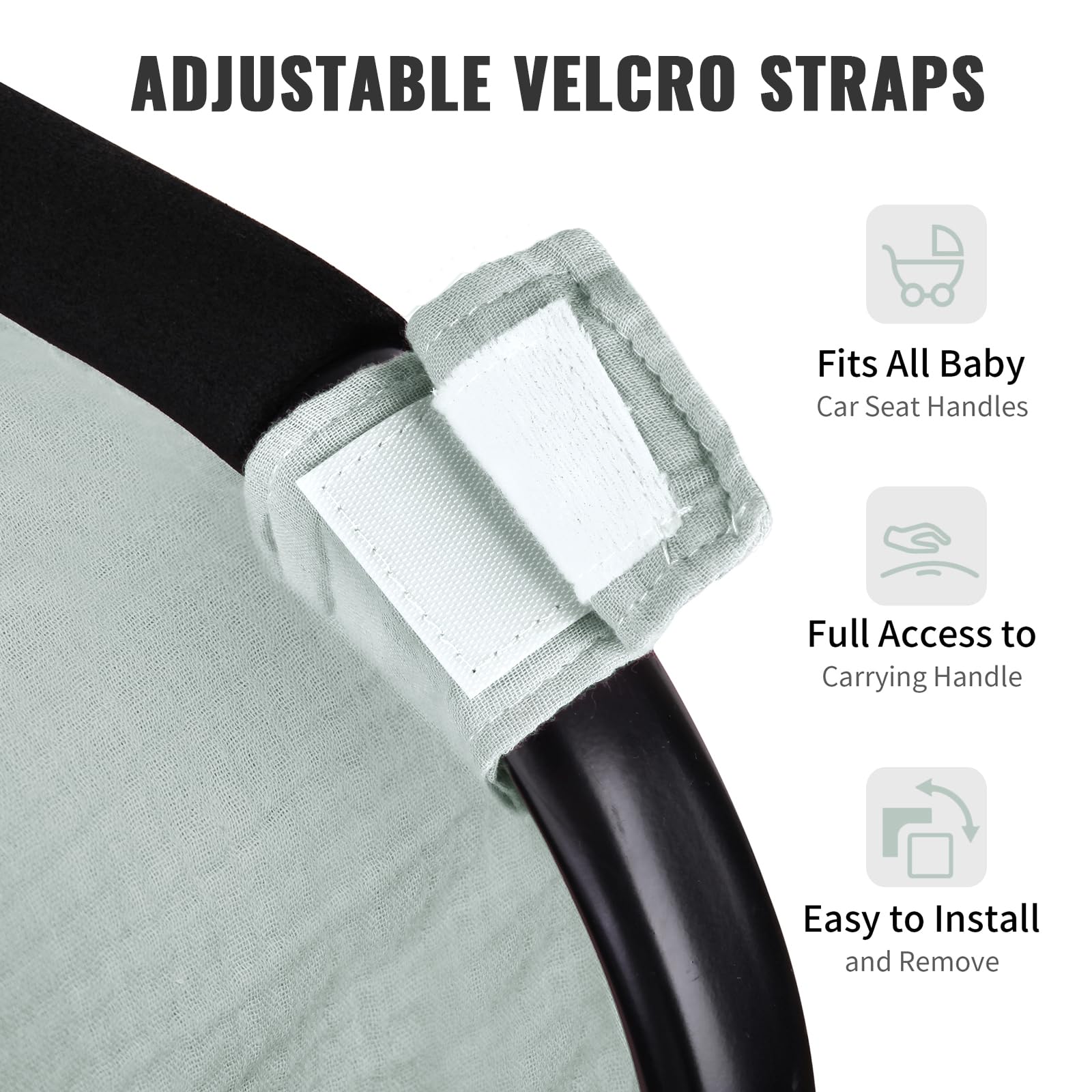 Metplus Muslin Car Seat Cover UV protection shields babies during sunny outings.