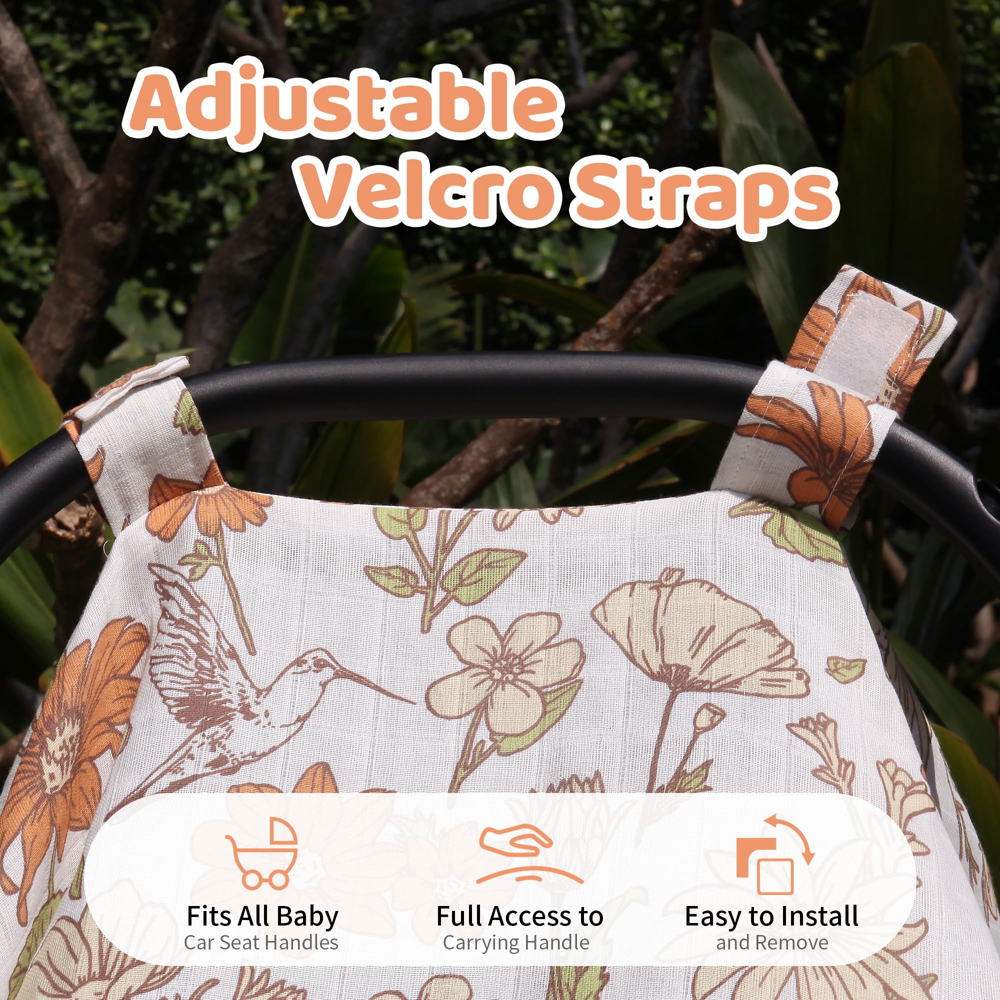 Metplus muslin carseat cover with 360° coverage shields baby from wind