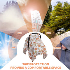 Metplus muslin carseat cover folded compactly for travel