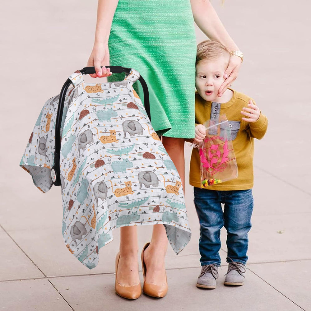 Metplus Muslin Carseat Cover multiuse cover for nursing privacy and more.