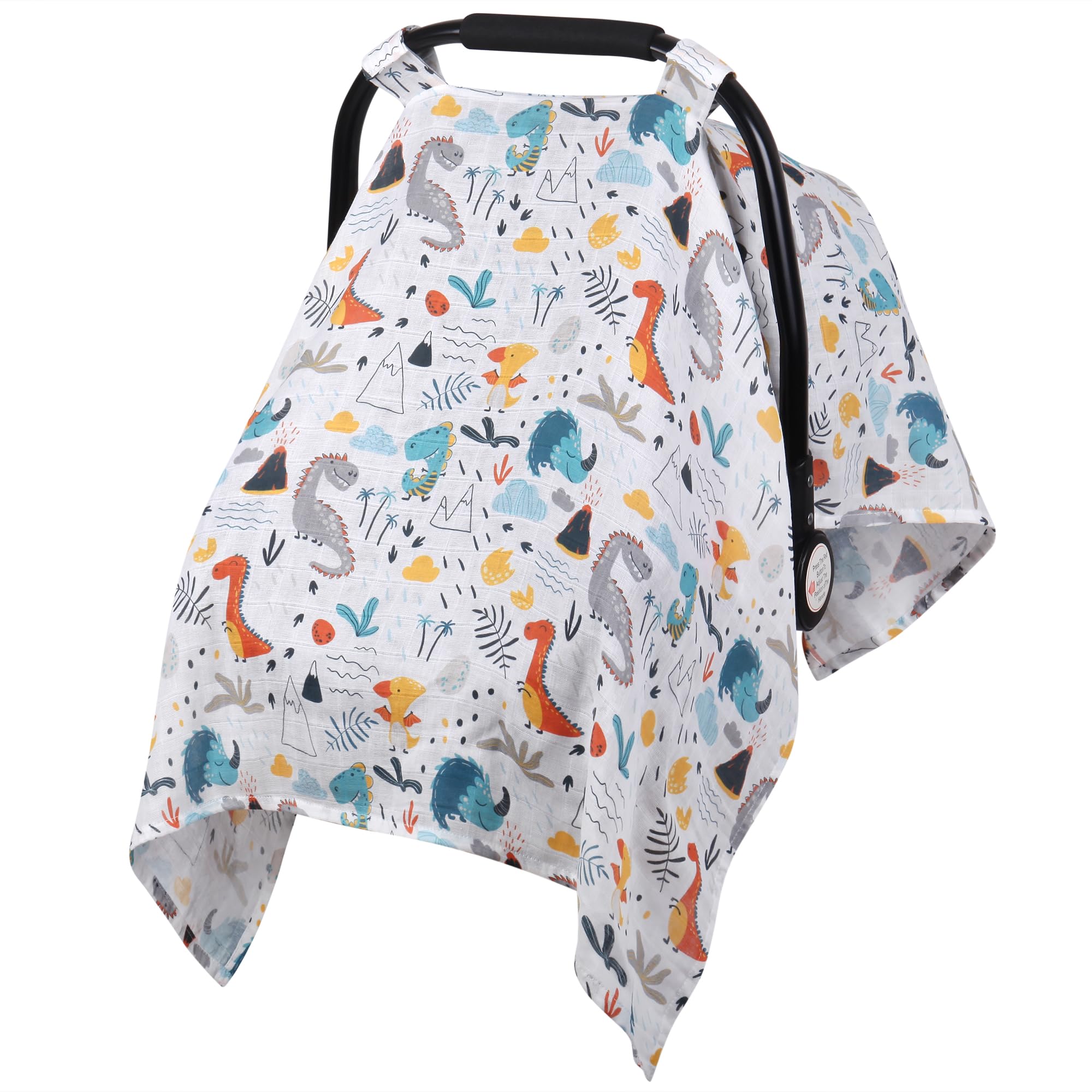 Metplus Muslin Carseat Cover soft canopy shields sun with breathable airflow.