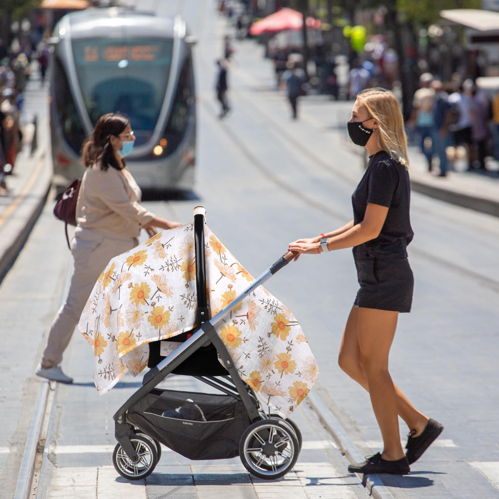Metplus muslin carseat cover is a practical summer baby gift