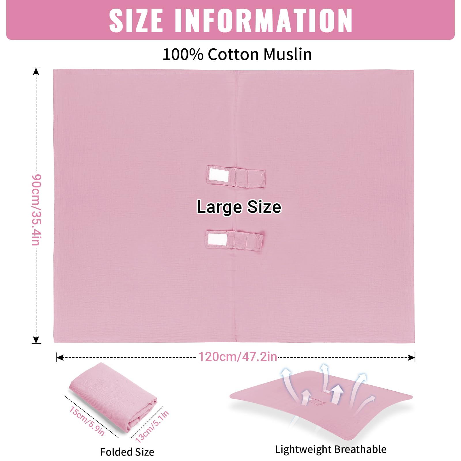 Metplus muslin cover used as breastfeeding privacy shield.