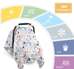 Metplus Muslin Carseat Cover privacy nursing swaddle in one versatile wrap.
