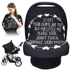 Metplus No Touch Sign Car Seat Cover protects baby from contact and sun during outings