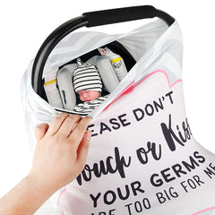 Metplus No Touch Sign Shopping Cart Cover keeps baby clean and comfortable.