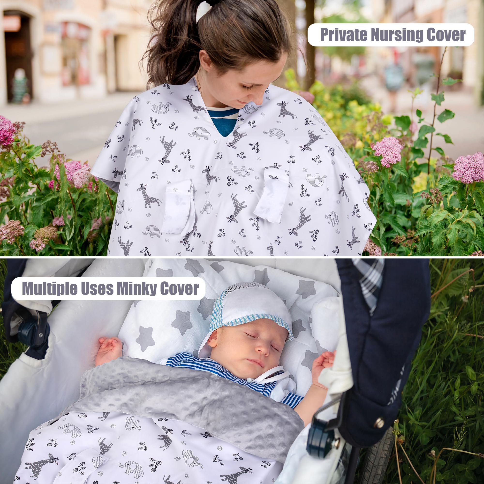 Metplus unisex elephant-giraffe design makes a thoughtful baby shower gift.