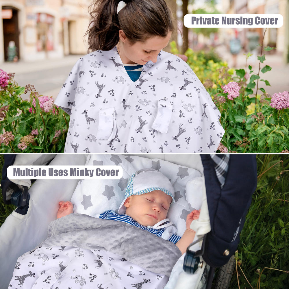 Metplus unisex elephant-giraffe design makes a thoughtful baby shower gift.