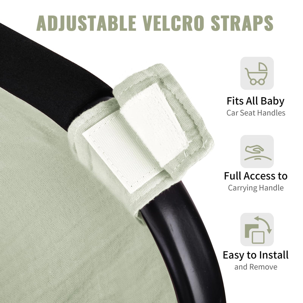 Metplus UV-protection car-seat cover shields baby from sun during outdoor adventures.