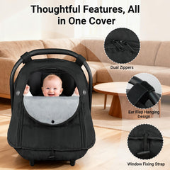 Metplus winter car seat cover adjustable fit buckles ensures secure compatibility with most seats.