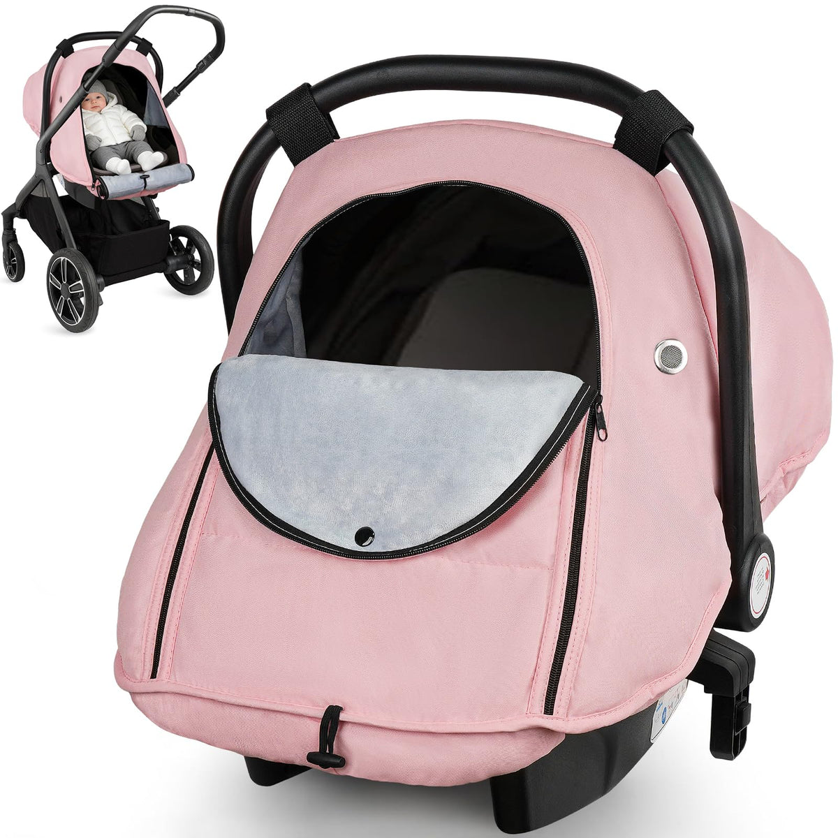 Metplus winter car seat cover waterproof shell keeps baby dry in rain and wind