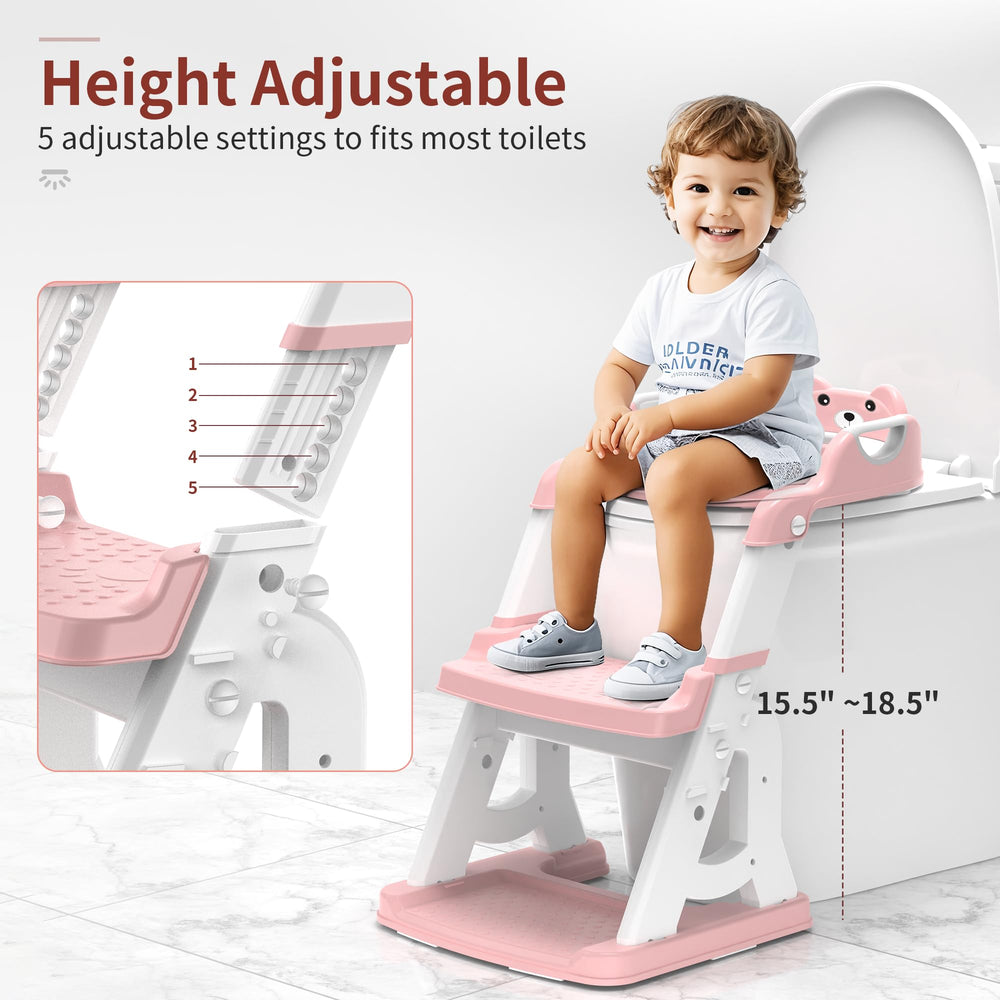 MeuLife potty-training-seat folds into a two-in-one foldable-stool for handwashing