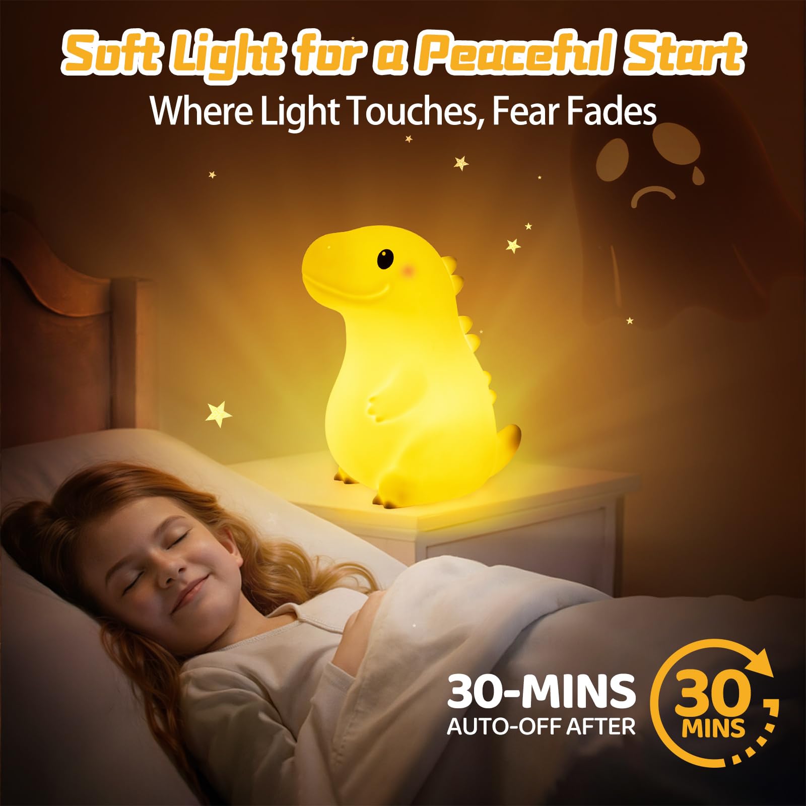 Mewaii big dinosaur night light with sounds provides playful bedtime moments