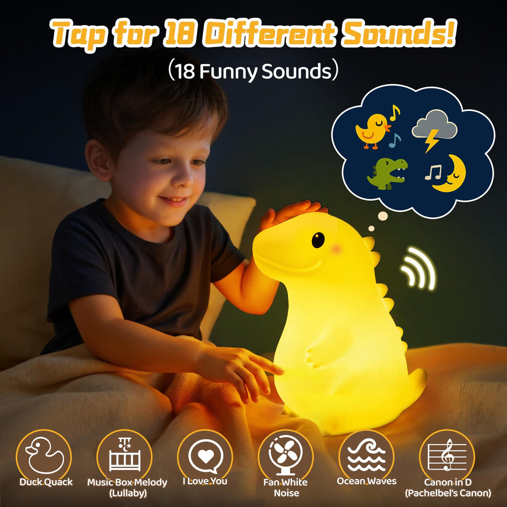 Mewaii big dinosaur night light touch activation enables easy kid control