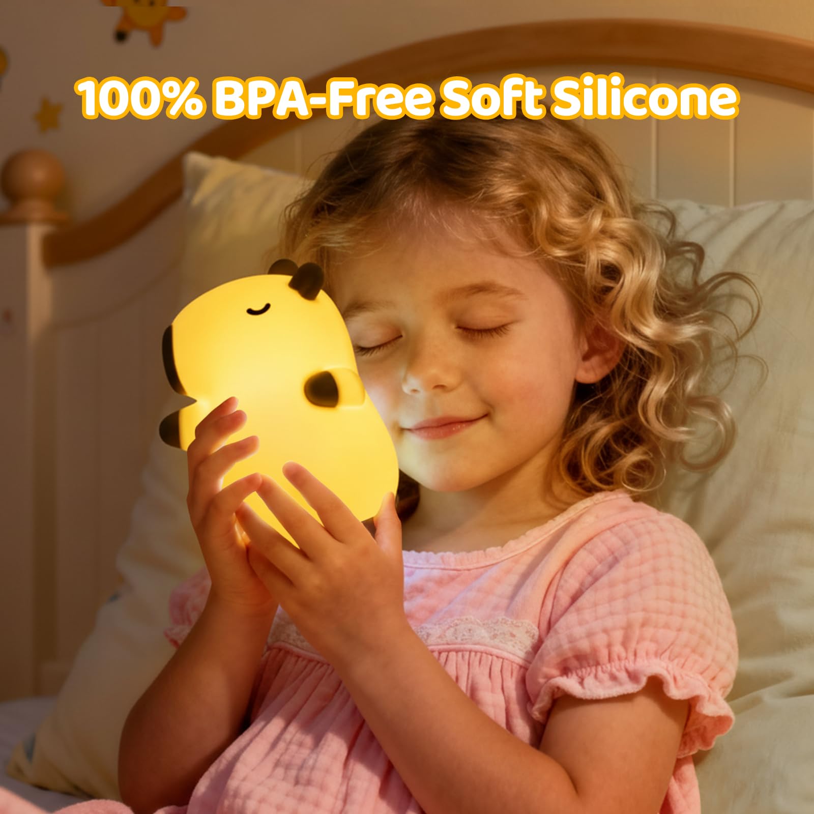 Mewaii capybara night light rechargeable battery for all-night use.