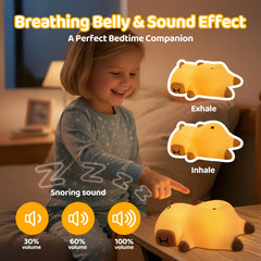 Mewaii capybara night light warm glow supports gentle nighttime routines.