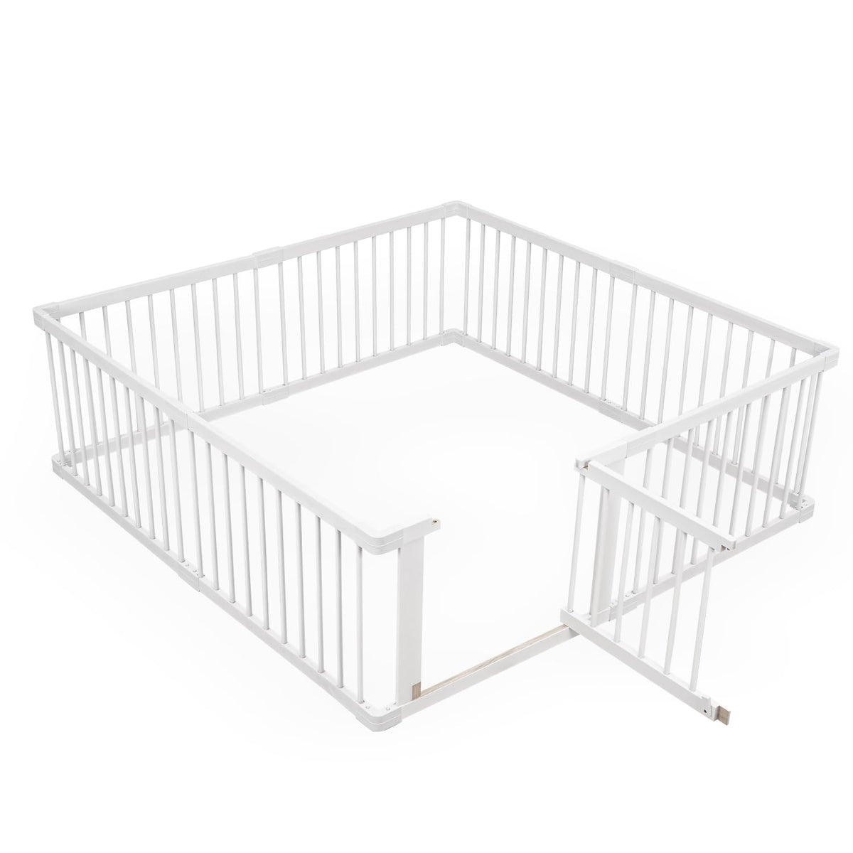 MEWANG wooden playpen with closed gate for safe, contained playtime