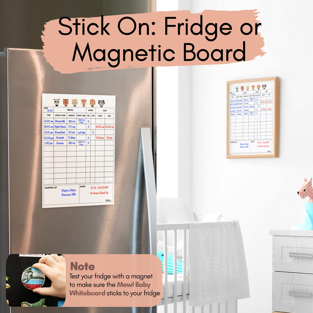 Mewl Baby Daily Log Whiteboard marker included for quick notes