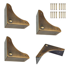 Mewuthede antique brass metal box corner protector closeup highlights durable finish and vintage detailing.