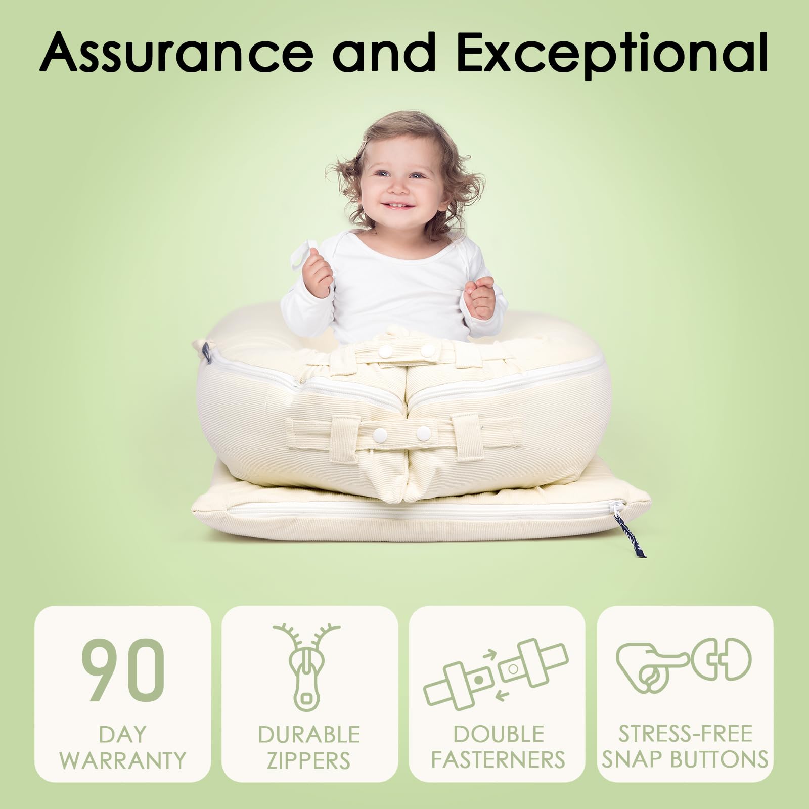 MEXXI beige cover provides a stylish, breathable outer layer for DockATot loungers.