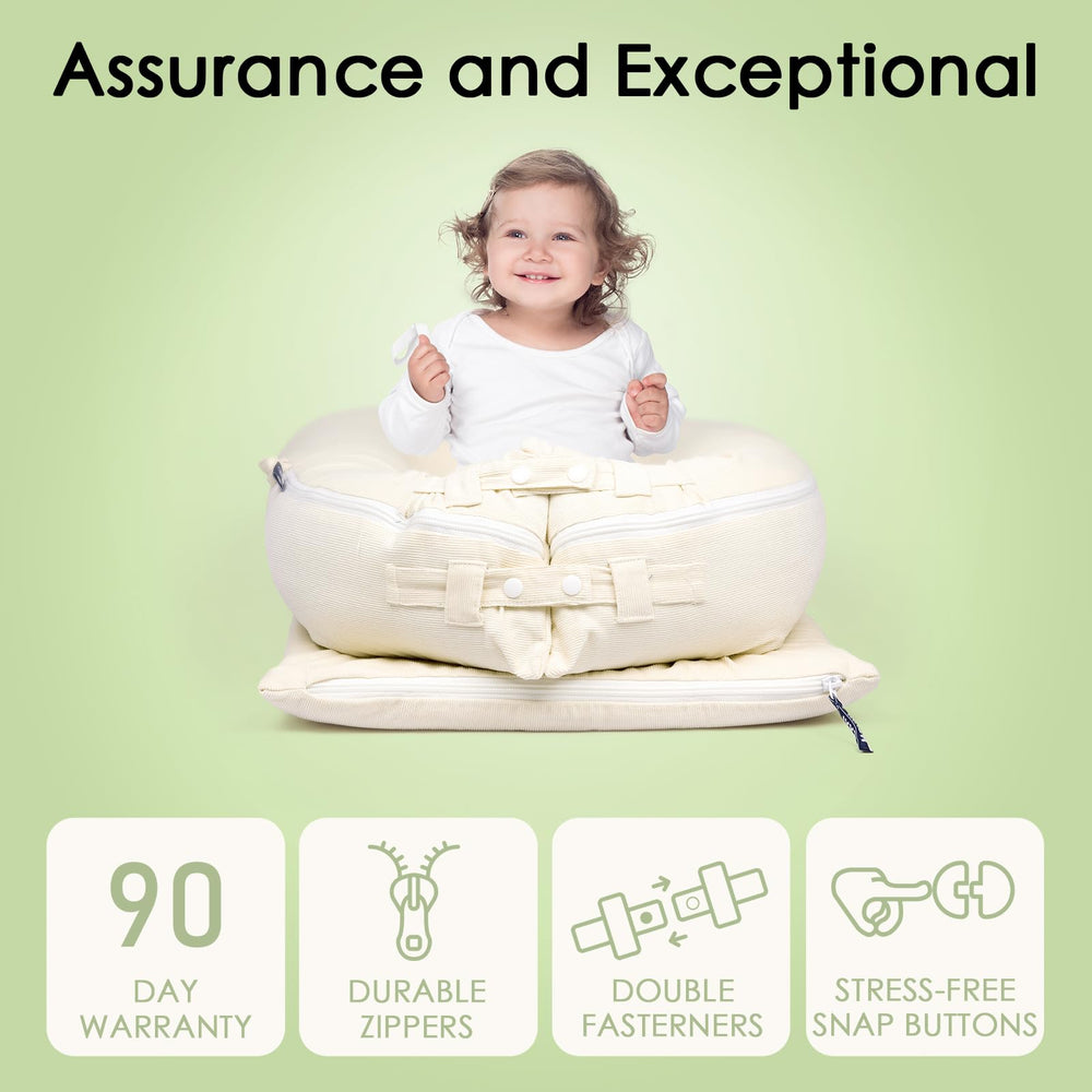 MEXXI beige cover provides a stylish, breathable outer layer for DockATot loungers.