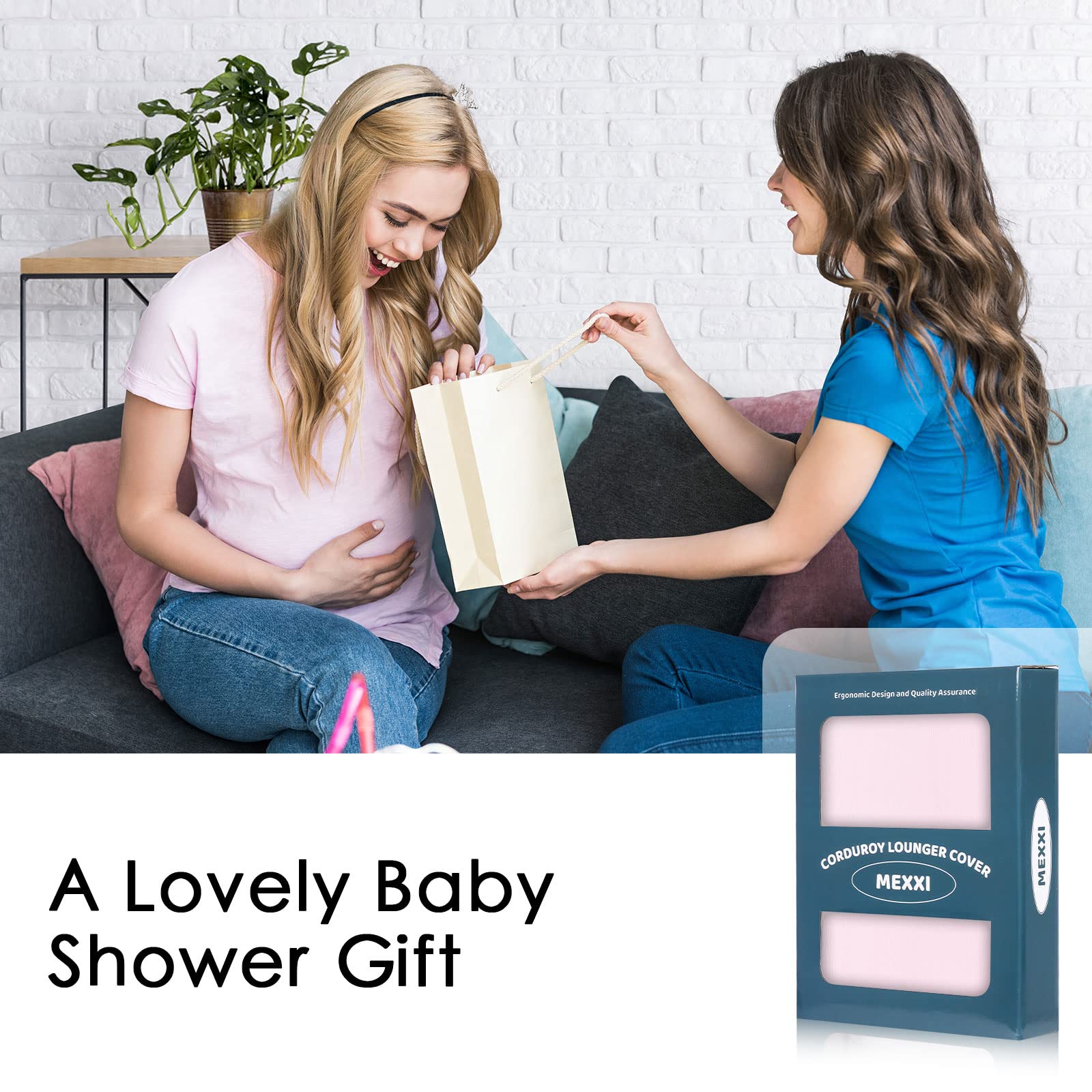MEXXI Corduroy Baby Nest Cover pink gift-ready packaging great for gifting.