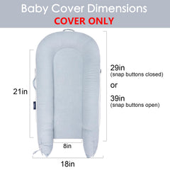 Close-up of 100% hypoallergenic cotton texture on Mexxi lounger cover.