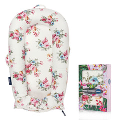 MEXXI infant lounger replacement cover roses, breathable cotton for easy care.