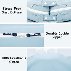 MEXXI Baby Blue spare cover with snap closures for secure replacement