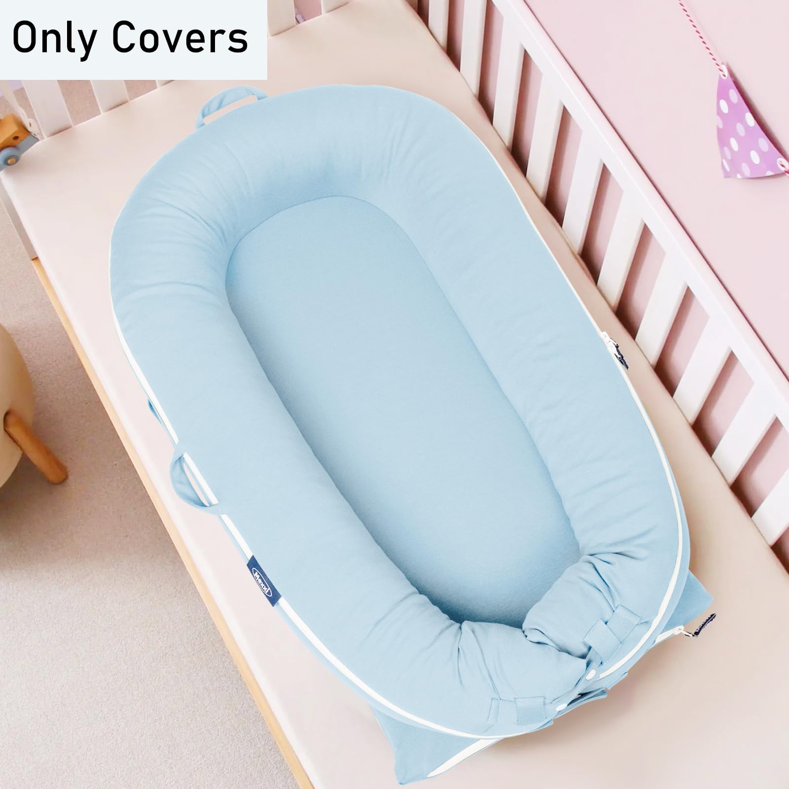 MEXXI soft-texture Baby Blue cover ready to slip over a newborn nest