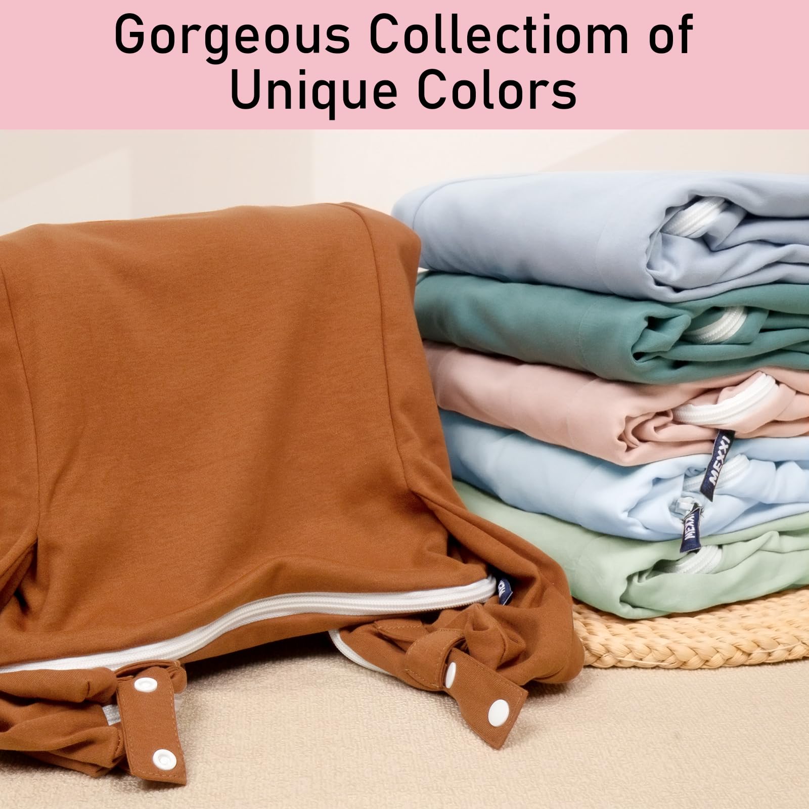MEXXI organic replacement cover baby pink fabric close-up reveals soft feel
