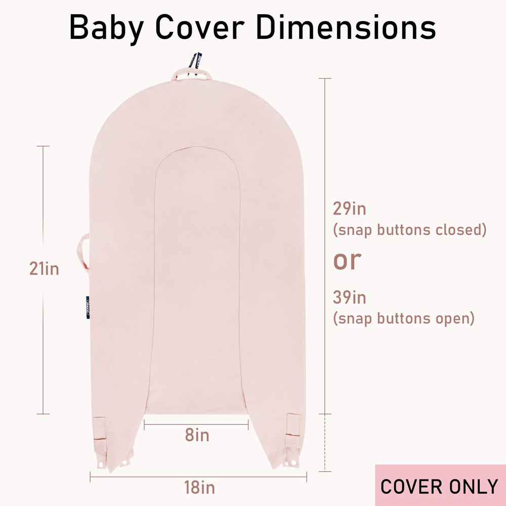 MEXXI organic replacement cover baby pink zipper closeup—durable closure for easy on/off
