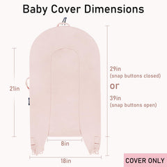 MEXXI organic replacement cover baby pink zipper detail highlights durable closures