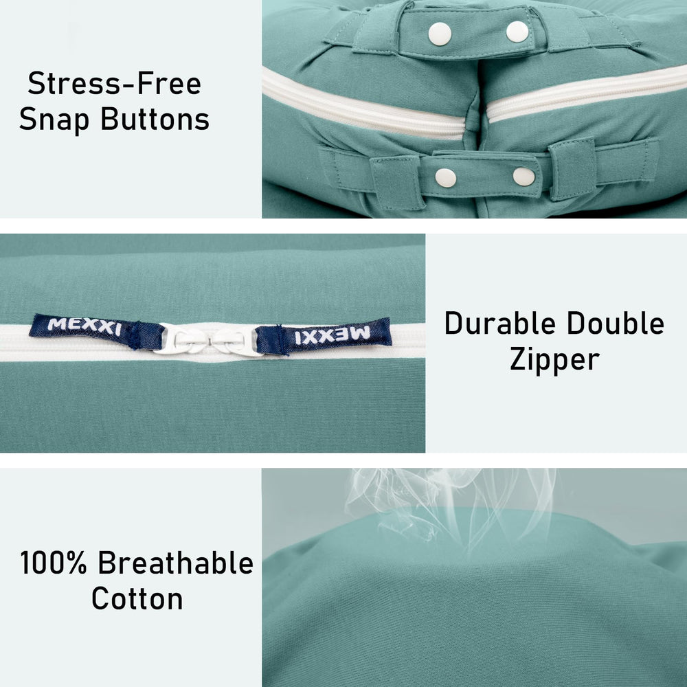 MEXXI organic replacement cover DockATot Sage Green color swatch showcases calming baby-friendly shade