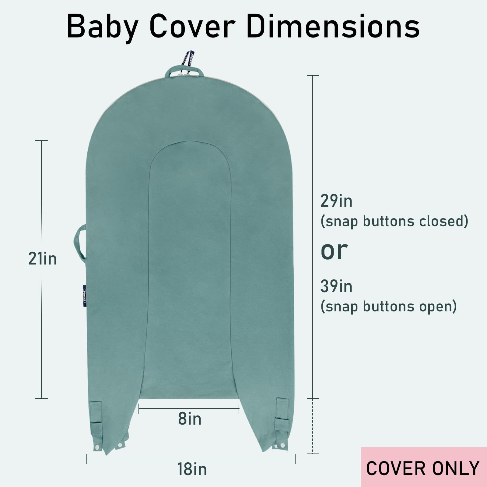 MEXXI organic replacement cover DockATot Sage Green fabric weave highlights breathable cotton