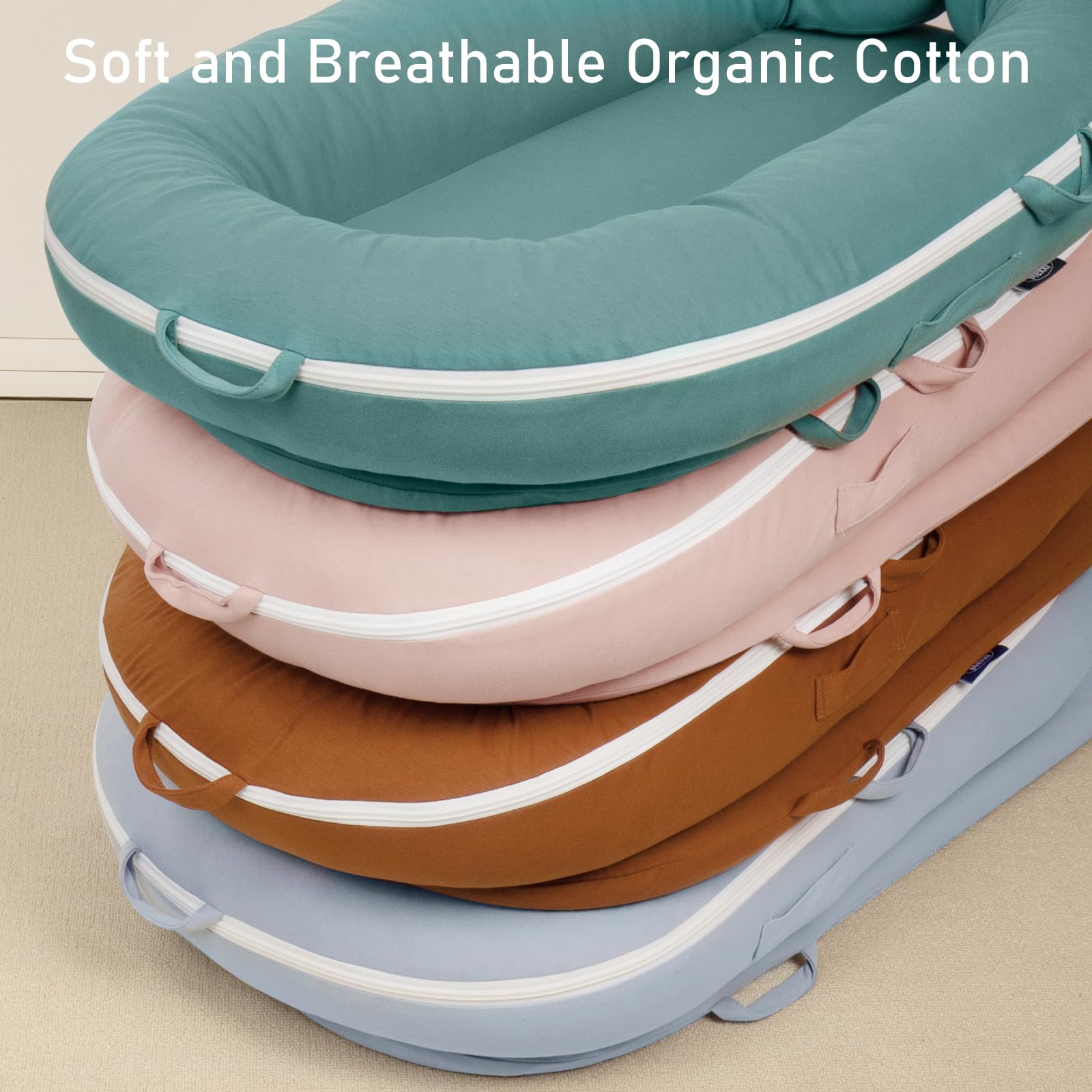 MEXXI organic replacement cover DockATot Sage Green fit-tested design ensures snug DockATot compatibility